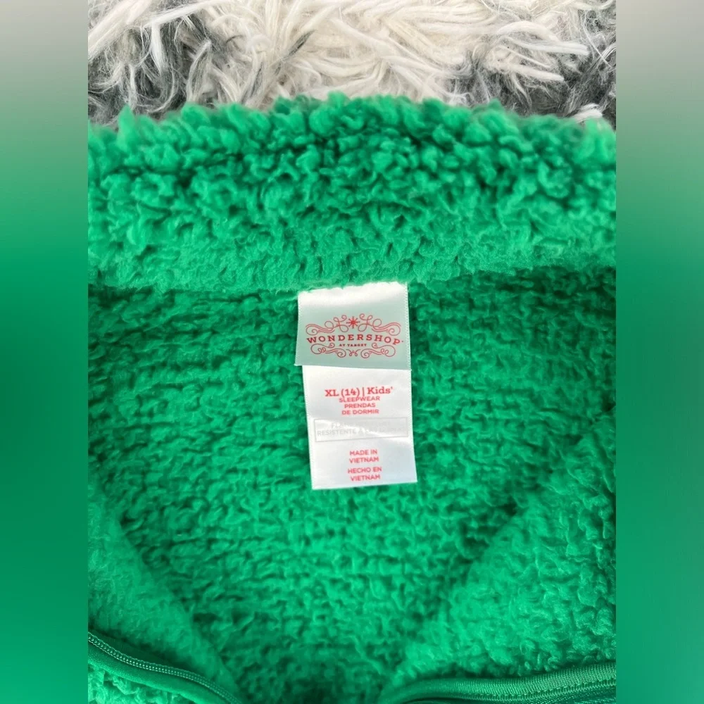 Wondershop Kids Girls Green Quarter Zip Sherpa Sweatshirt Size XL